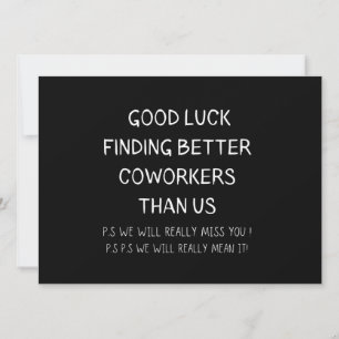 Faire-part Collègue quittant Coworker Quitter Funny New Job