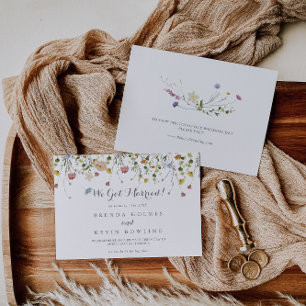 Faire-part Coloré Dainty Fleurs sauvages Calligraphie Elopeme
