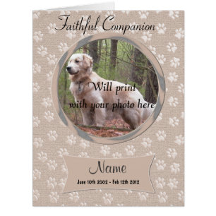 Faire-part commémoratif de la perte de chien ou de