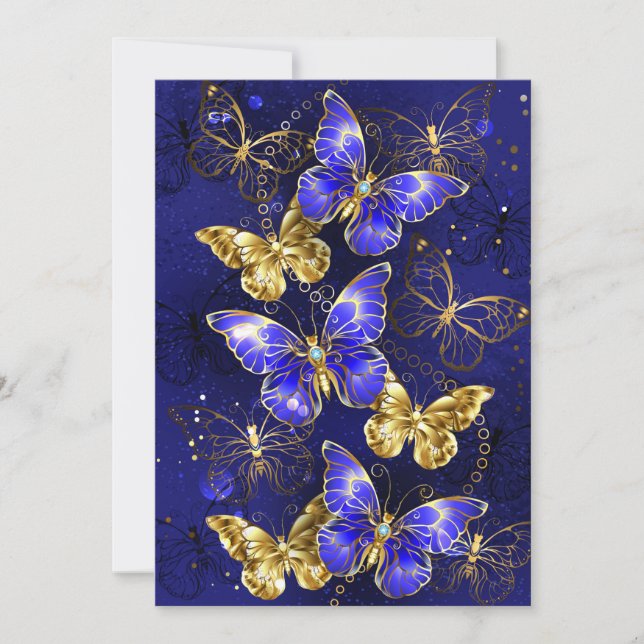 Faire-part Composition avec papillons Sapphire (Devant)