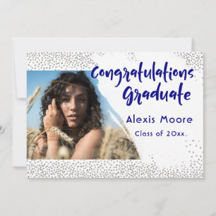 Faire-part Confetti d'argent/Faire-part de graduation de text