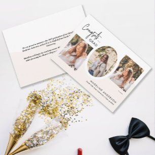Faire-part Congrats Modernes Script 3 Photo Collage Graduatio