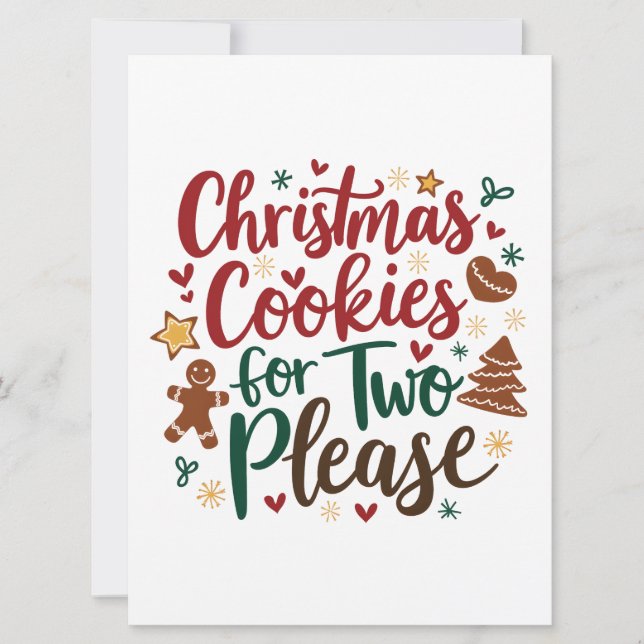 Faire-part Cookies de Noël pour deux s'il vous plaît Grossess (Devant)