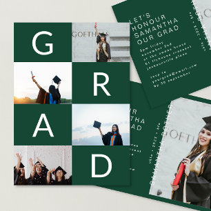 Faire-part COULEUR BLANCHE VERTE BLOCS MULTI-GRADE Photo