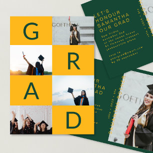 Faire-part COULEUR JAUNE VERTE BLOCS MULTI-GRAD DE Photo