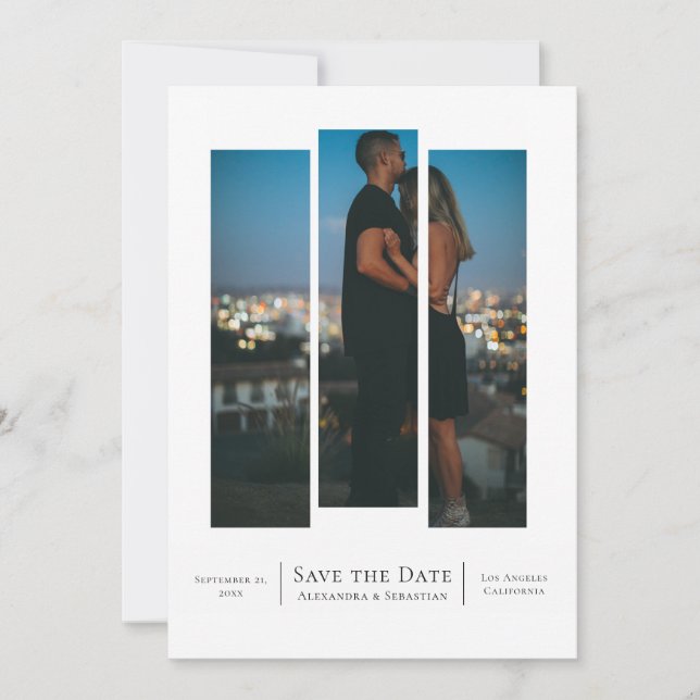 Faire-part Couper Enregistrer la date Mariage Photo personnal (Devant)