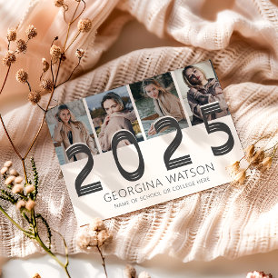 Faire-part Crème Moderne 5 Photo Remise des diplômes