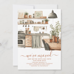 Faire-part Cuisine d'aquarelle confortable Nouvelle adresse D