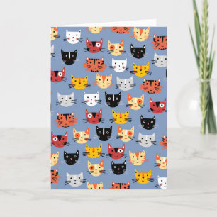 Faire-part Cute chat Motif bleu