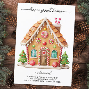 Faire-part Cute Gingerbread Maison Nouvelle Adresse Holiday M