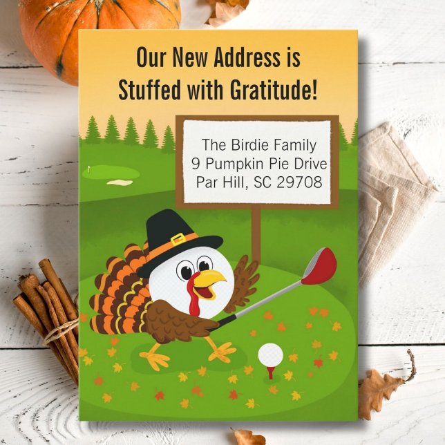 Faire-part Cute Golf Ball Thanksgiving Moving Announcement (Créateur téléchargé)