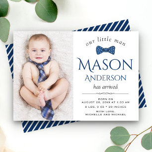 Faire-part Cute Little Man   Annonce de naissance photo de ga
