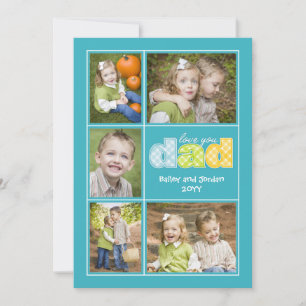 Faire-part Cute Love You Dad Collage Photo Fête des pères Car