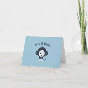 Faire-part Cute Monkey - C'est un garçon !