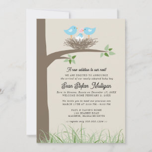 Faire-part d'adoption Nid d'oiseau