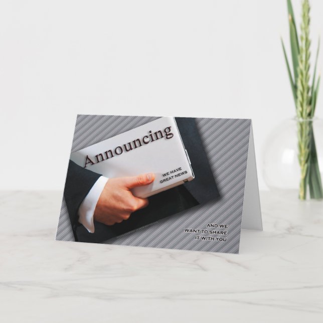 Faire-part d'affaires en noir et blanc (Devant)