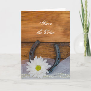 Faire-part Daisy and Horseshoe Western Wedding Enregistrer la