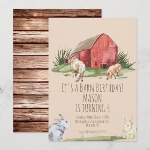 Faire-part d'anniversaire Ferme Animaux de la Gran