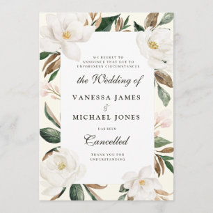 Faire-part d'annulation du mariage floral Magnolia