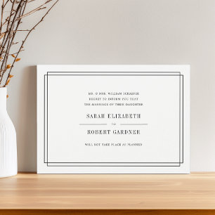 Faire-part d'annulation Mariage simple