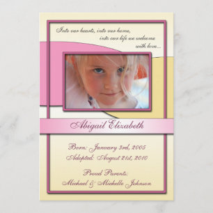 Faire-part Dans nos coeurs ~ Annonces d'adoption
