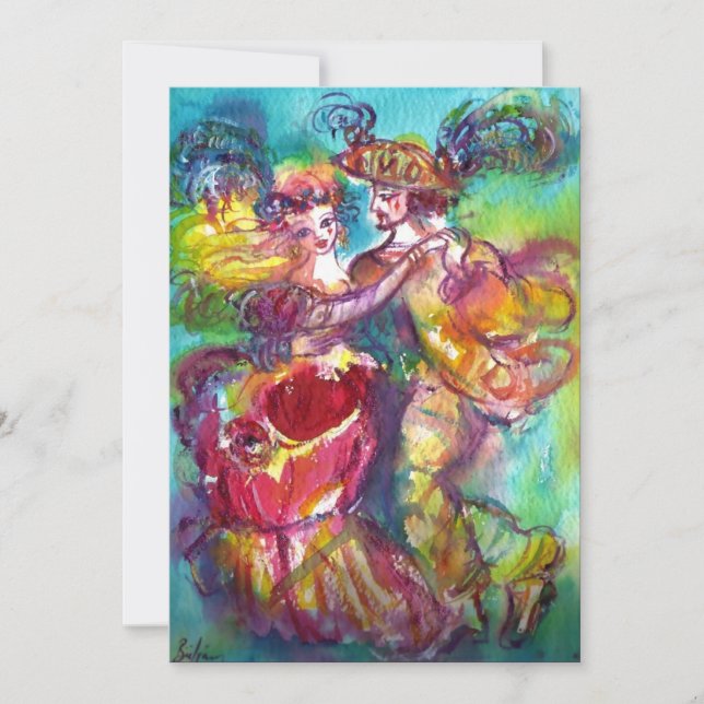 Faire-part DANSE CARNIVALE Vénétie Masquerade Ball (Devant)