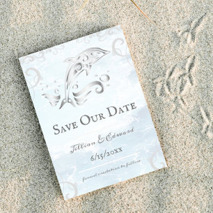 Faire-part Dauphin Argent Enregistrer La Date Annonce