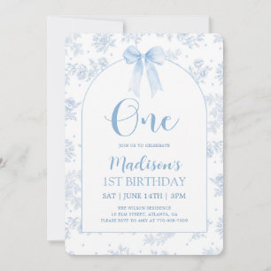 Faire-Part de 1er Anniversaire Toile de Jouy Franç