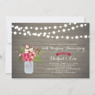 Faire-part de 40e anniversaire de mariage en bois 