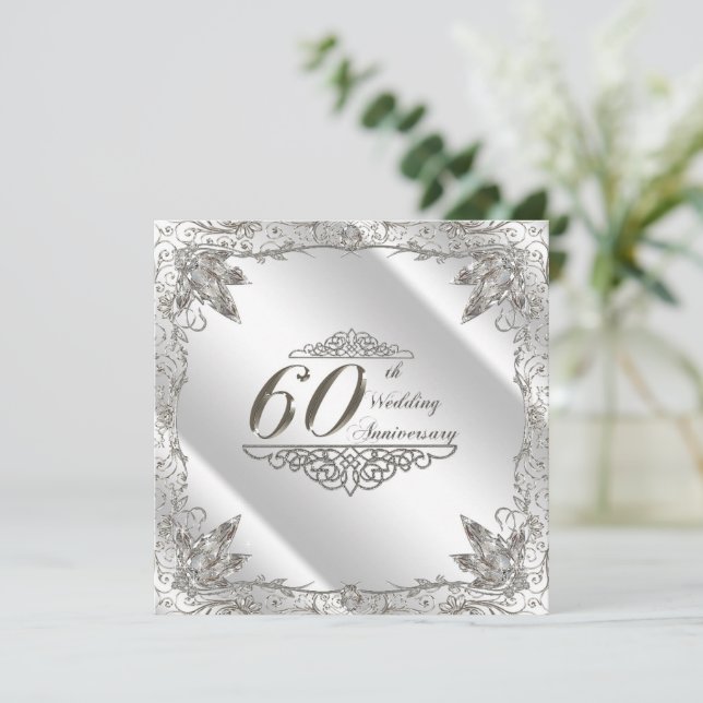 Faire-part de 60e anniversaire de mariage diamant  (Debout devant)