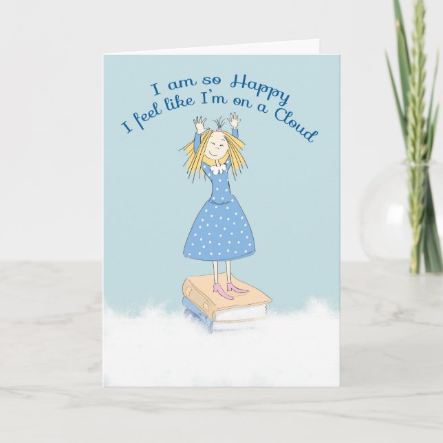 faire-part de 8e année Fille souriante (Devant)