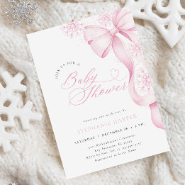 Faire-part de Baby Shower Arc en Ciel Rose Hiver
