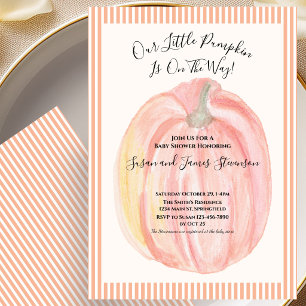 Faire-part de Baby Shower automnal Little Pumpkin 