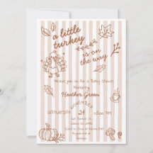 Faire-part de Baby Shower automne d'Action de grâc