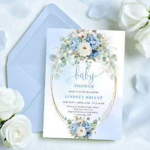 Faire-part de Baby Shower aux élégantes pivoines b