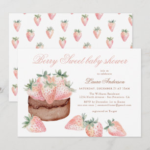 Faire-part de Baby Shower aux Fraises Classiques p