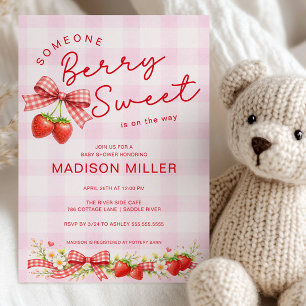 Faire-part de Baby Shower aux Fraises Sucrées