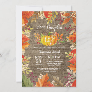 Faire-part de Baby Shower avec toile de jute et ci