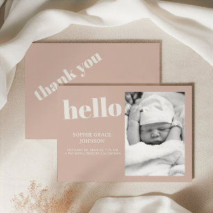 Faire-part de Baby Shower avec typographie en grès