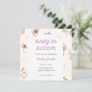 faire-part de baby shower baby in bloom baby