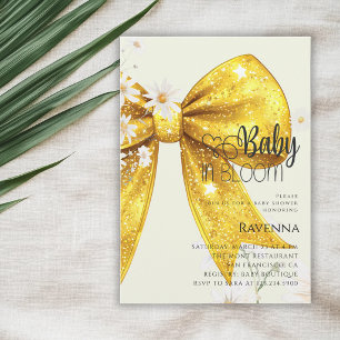 Faire-part de Baby Shower Baby in Bloom Preppy Gol