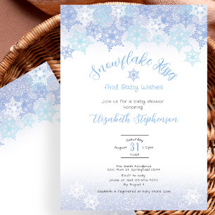 Faire-part de Baby Shower Baisers Flocon de Neige