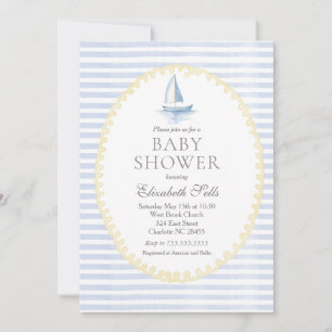 Faire-part de Baby Shower Bateau à voile, Baby sho