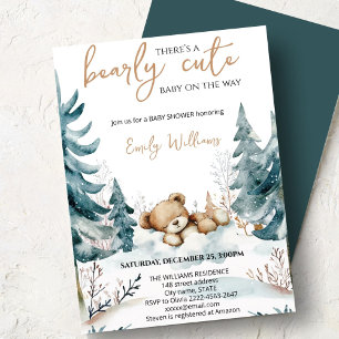 Faire-part de Baby Shower "Bearly Cute" Ours de