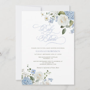 Faire-part de Baby Shower Bébé en Fleur Hydrangea