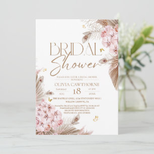 Faire-part de Baby Shower Bohème Pampas et Orchidé
