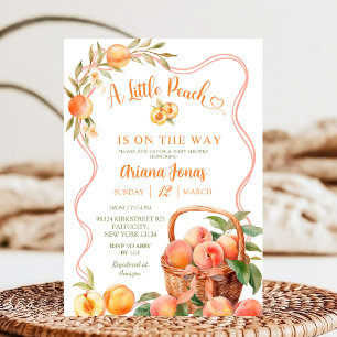 Faire-part de Baby Shower Bow Coquette Peach