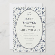 Faire-part de Baby Shower Cadre Ovale Botanique