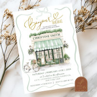 Faire-part de Baby Shower Café Parisien Ruban Coqu