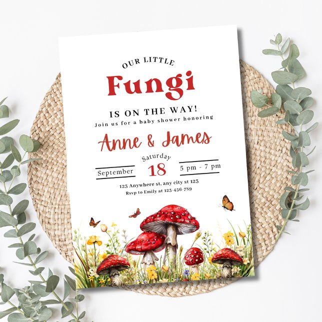 Faire-part de Baby Shower Champignon, Petits Champ (Créateur téléchargé)